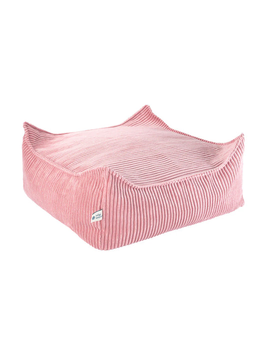 Square Ottoman Cord Pink Mousse