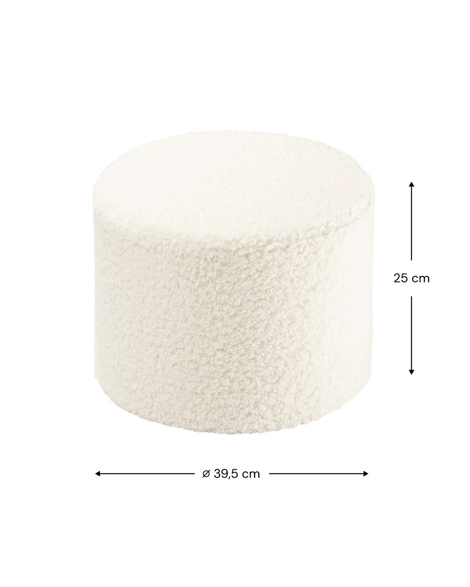 Pouffe Teddy Cream White