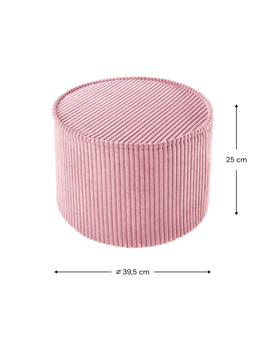 Pouffe Cord Pink Mousse