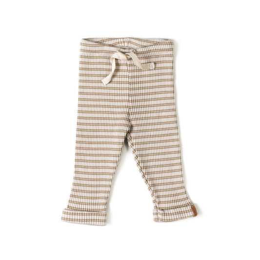 GERIPPTE LEGGINGS beige stripe