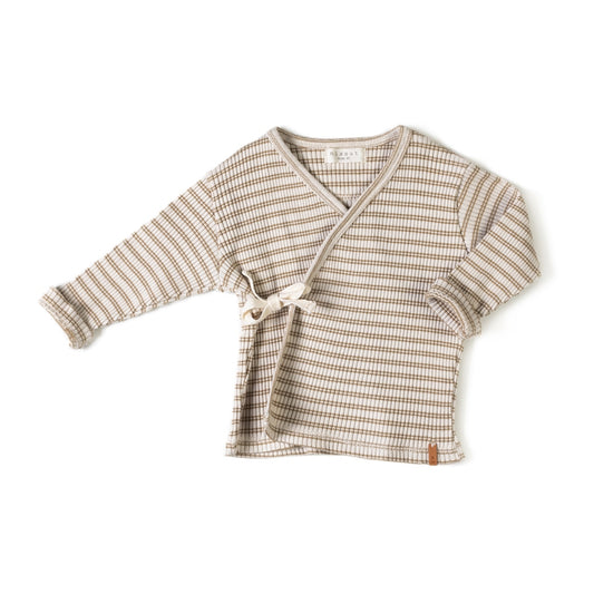 GERIPPTE WESTE beige stripe